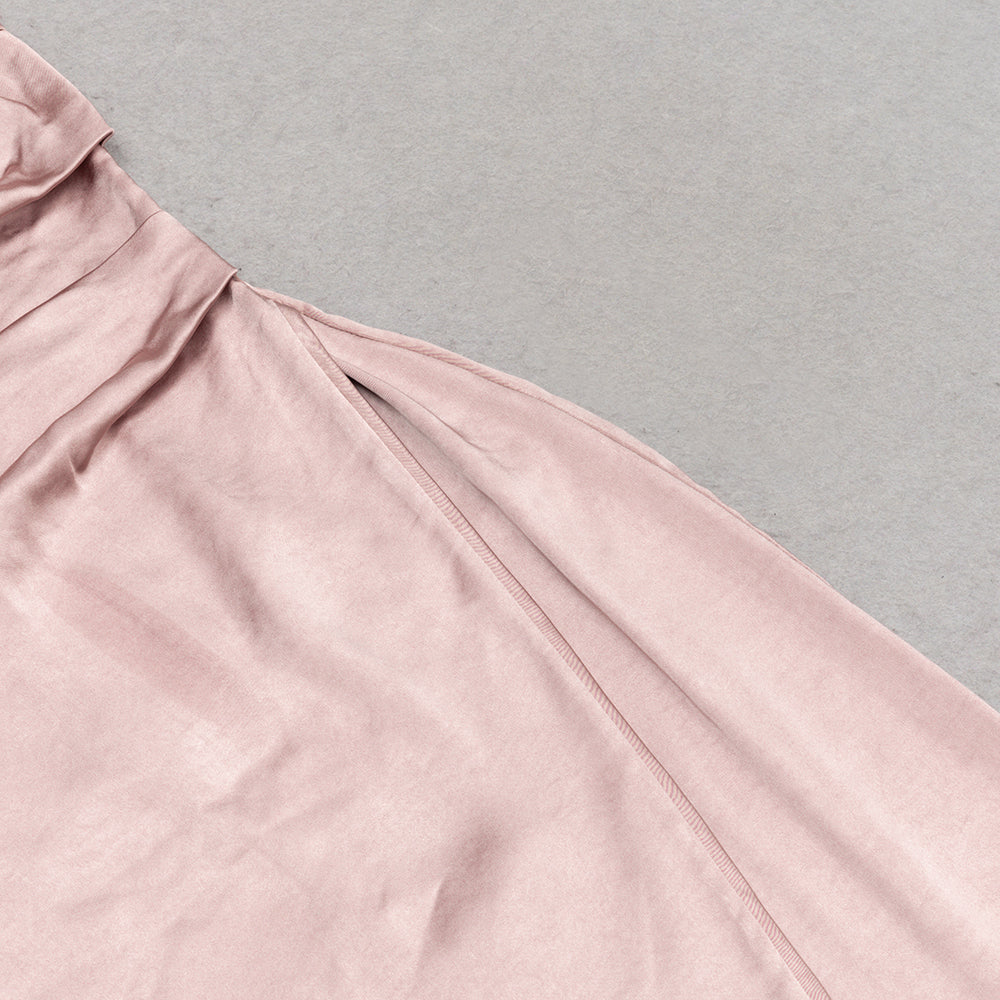 AIIZIE DUSTY ROSE SPAGHETTI STRAPS WRAP DRESS WITH SLIT - product image