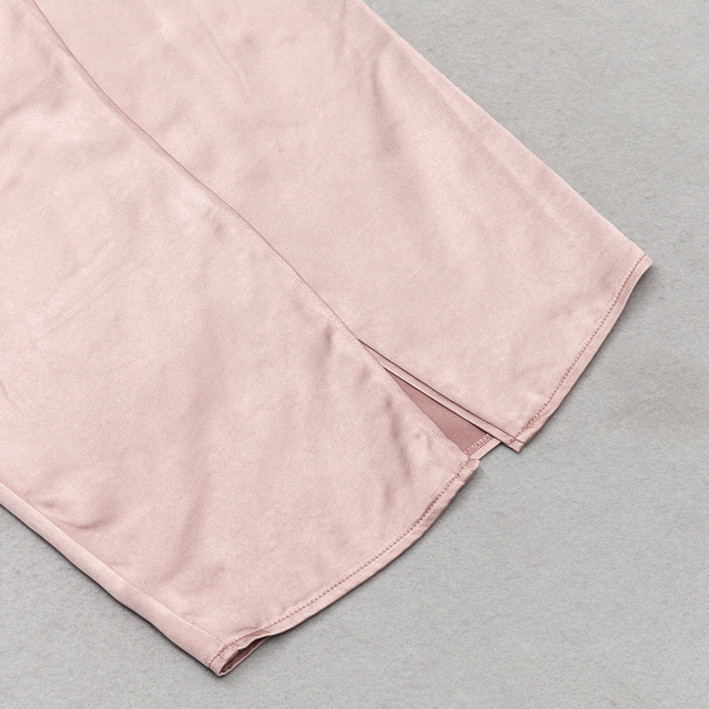 AIIZIE DUSTY ROSE SPAGHETTI STRAPS WRAP DRESS WITH SLIT - product image