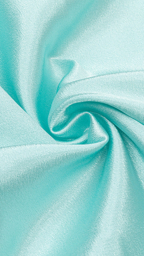 GREEN STRAPLESS BACKLESS SIDE SPLIT PLEATED MIDI DRESS