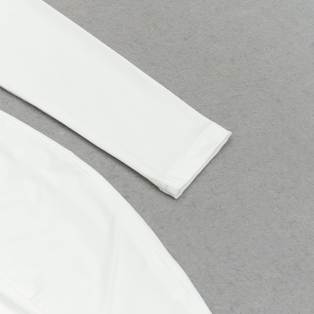 AIIZIE WHITE ONE-SLEEVE WAISTED TWIST DRESS - product image