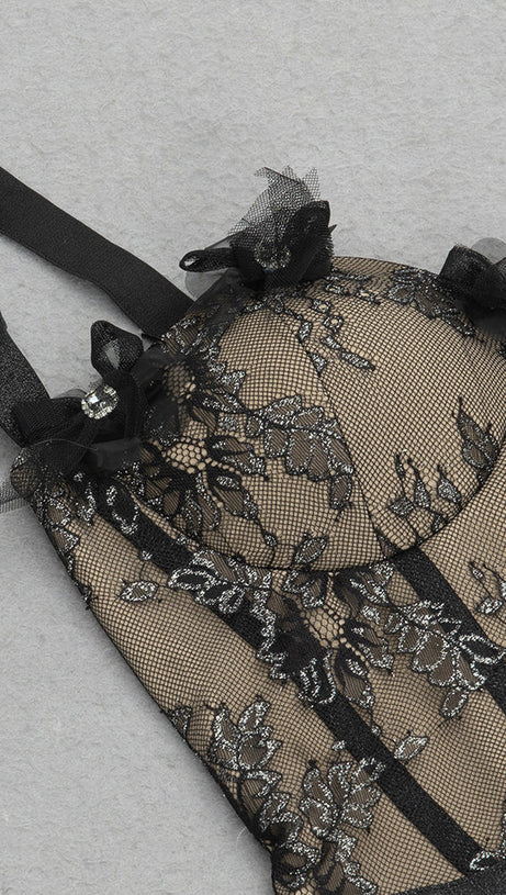 PATCHWORK LACE BANDAGE DRESS