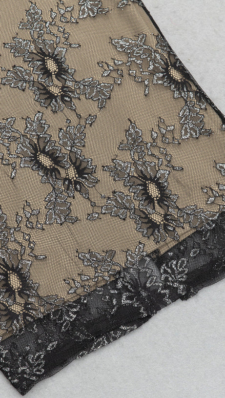 PATCHWORK LACE BANDAGE DRESS