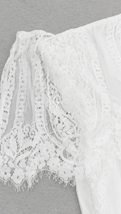 LACE OFF SHOULDER MAXI DRESS