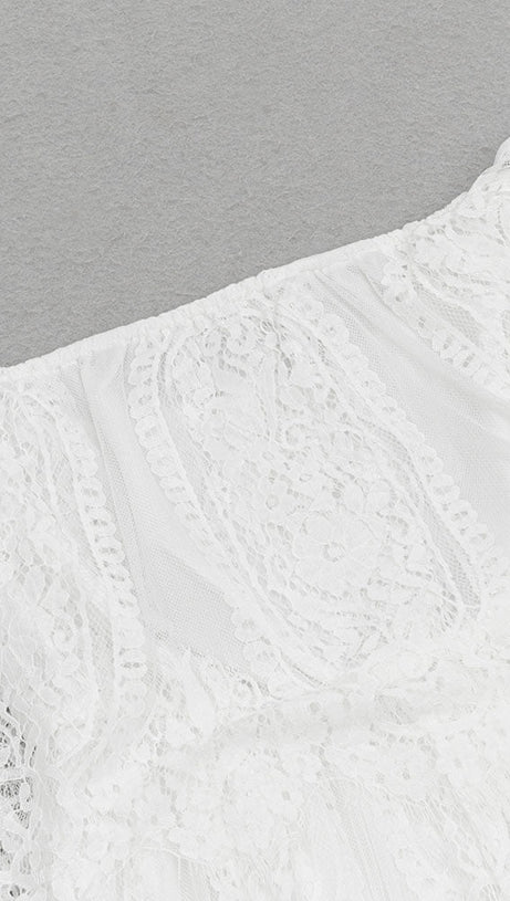 LACE OFF SHOULDER MAXI DRESS