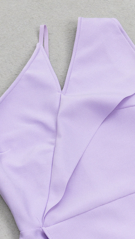MIDIKLEID MIT ONE-SHOULDER-DETAIL LAVENDEL 