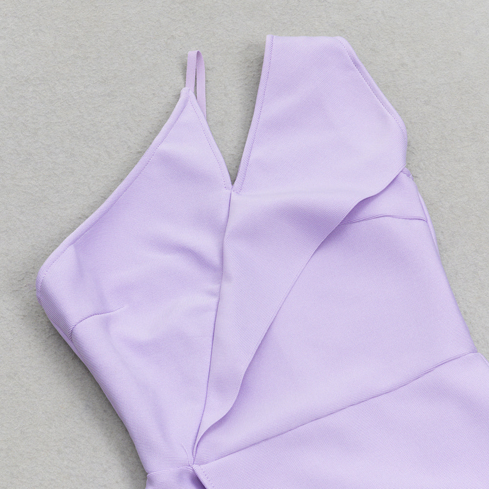 MIDIKLEID MIT ONE-SHOULDER-DETAIL LAVENDEL 
