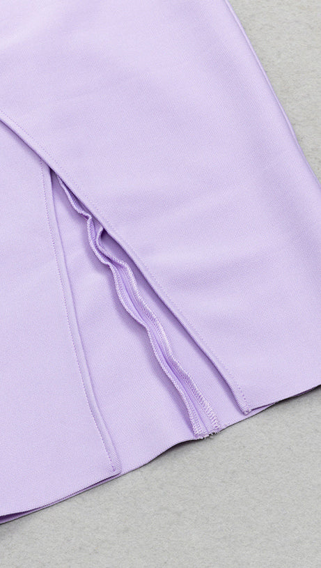 MIDIKLEID MIT ONE-SHOULDER-DETAIL LAVENDEL 