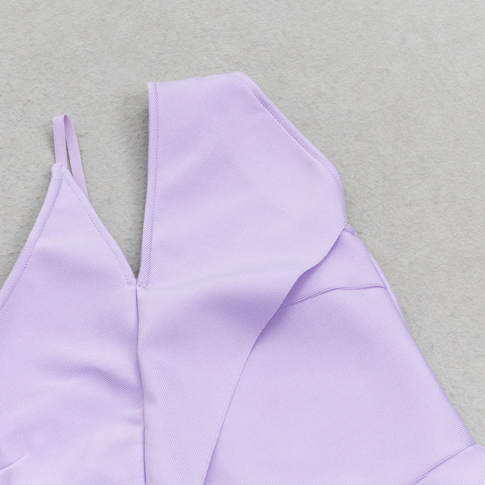 MIDIKLEID MIT ONE-SHOULDER-DETAIL LAVENDEL 