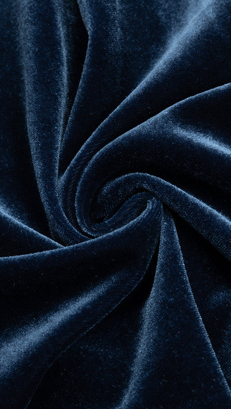 ABITO MIDI PLISSETTATO IN VELLUTO SENZA PERLINE E SCHIENA SENZA SPALLINE