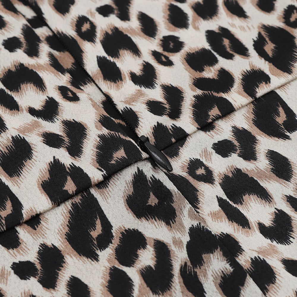 AIIZIE LEOPARD PRINT ONE SHOULDER TIE SIDE WRAP DRESS - product image