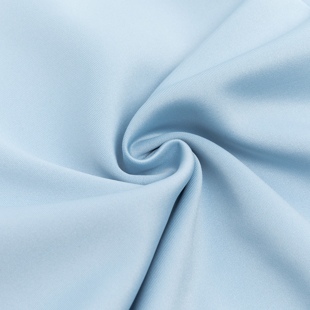 ABITO MIDI ADERENTE CON SCOLLO INCROCIATO BLU