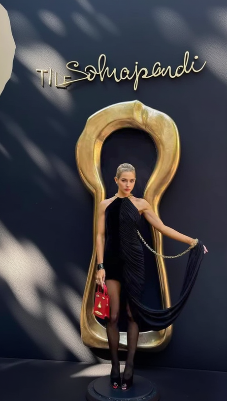 ADITI METALLIC HALTER RUCHED BLACK BODYCON MINI DRESS