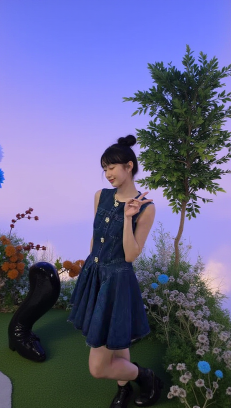 DENIM SKATER MINI DRESS