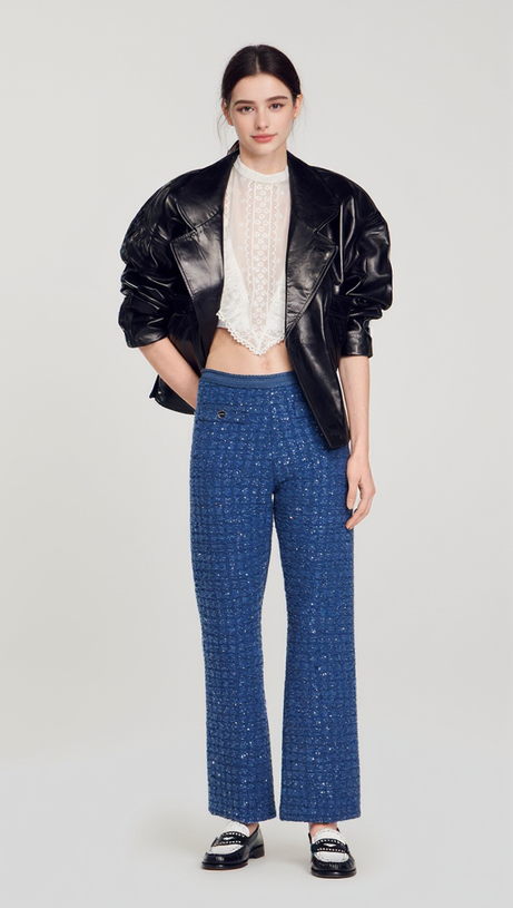 PALMIRA TWEED TROUSERS IN BLUE