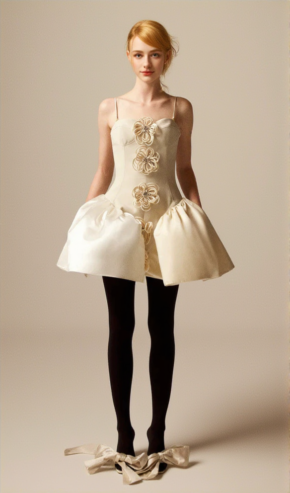 AIIZIE CHERYL FLOWER EMBELLISHED MINI DRESS - product image