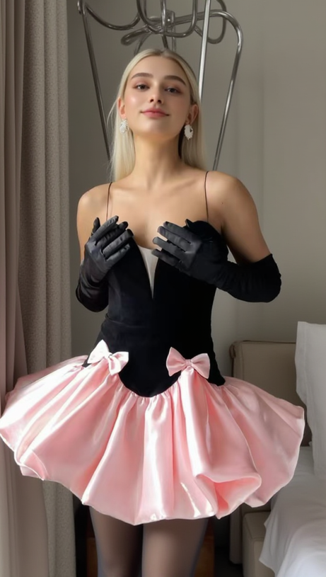 MINI ABITO BICOLORE CON FIOCCO VALERIE