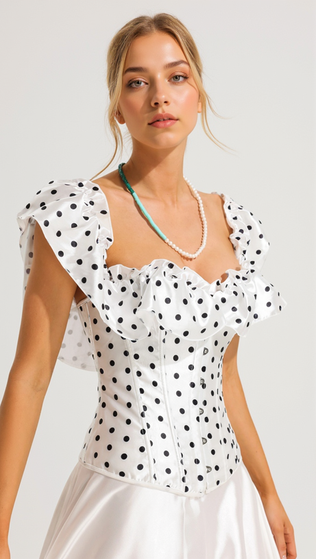 SUZANNE GRAUES POLKA DOT OFF-SHOULDER-KORSETT