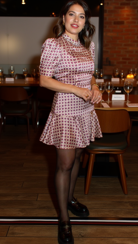 JAYANI – Bedrucktes Minikleid mit PUFFÄRMELN in Pink