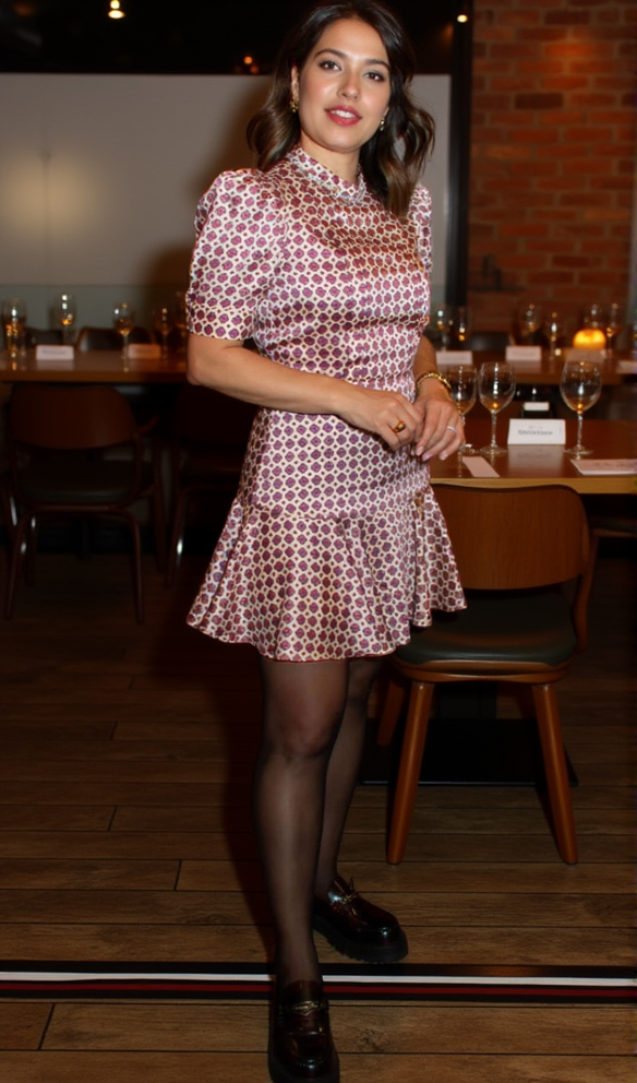 JAYANI PRINTED PUFF SLEEVE MINI DRESS IN PINK