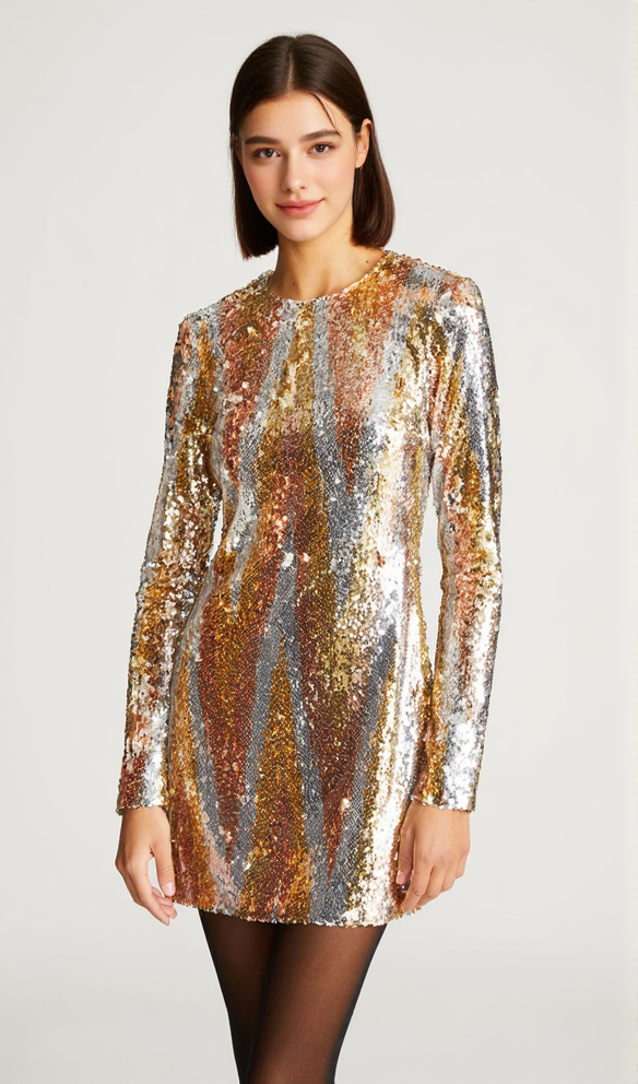 AIIZIE CHEVRON SEQUIN MINI DRESS - product image