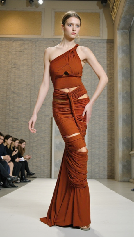 TAMMY BROWN TWISTED CUTOUT MAXI DRESS