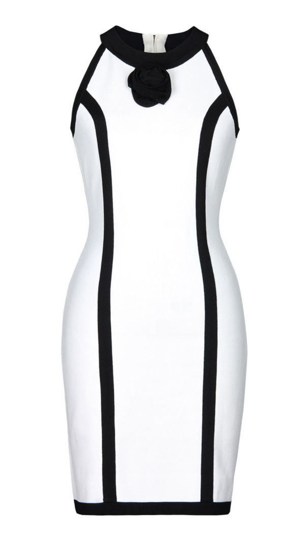 AIIZIE FLOWER KNITTED MINI DRESS IN WHITE - product image