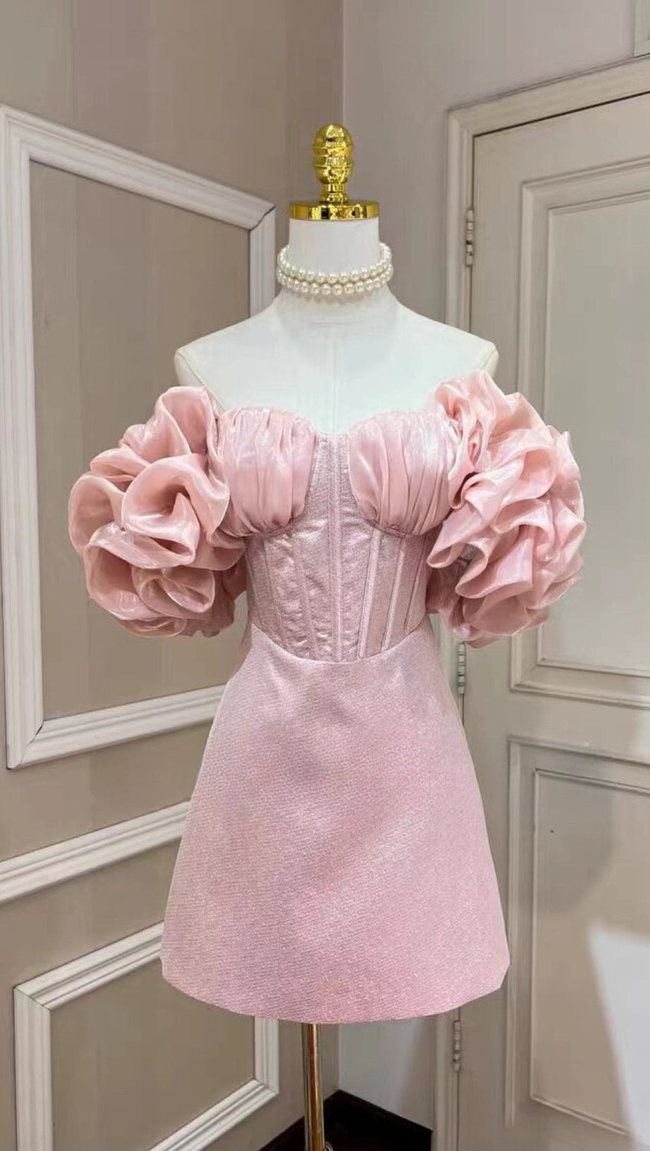 JULIE PINK CORSET MINI DRESS