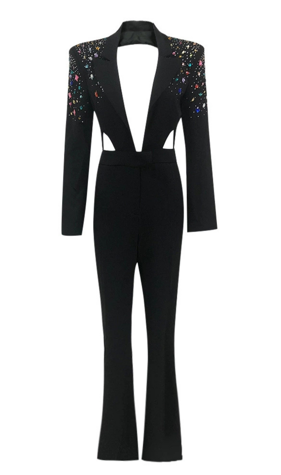 TUTA BLAZER CON RICAMI NERI