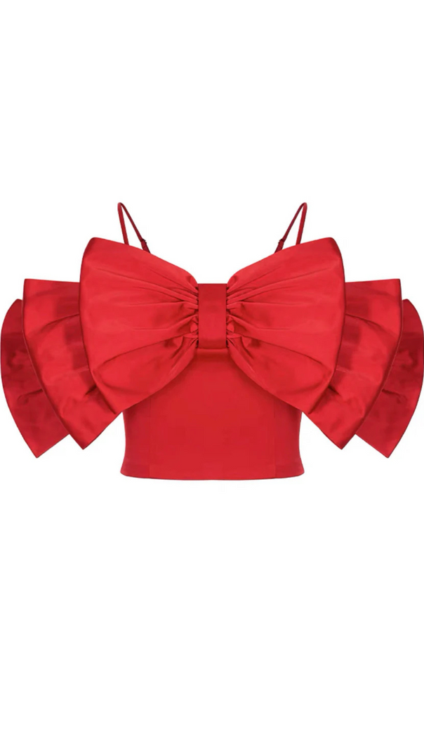 AIIZIE RIBBON TOP - RED - product image