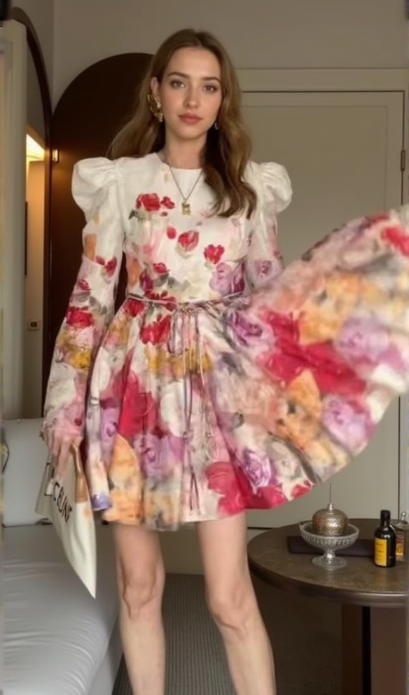 MADELINE MULTICOLOUR FLORAL-PRINT MINI DRESS