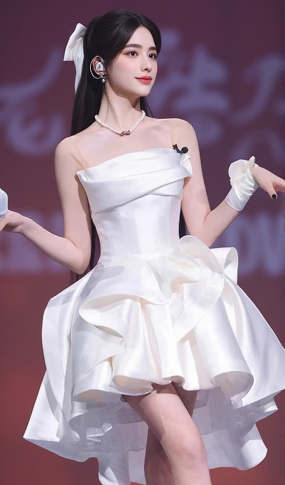 BESTE WHITE STRAPLESS A-LINE MINI DRESS