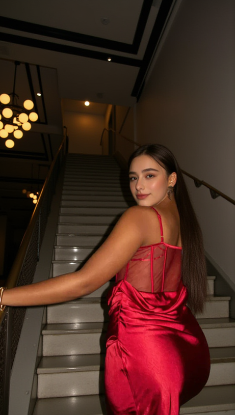 RED ANASTACIA DRAPE MAXI DRESS