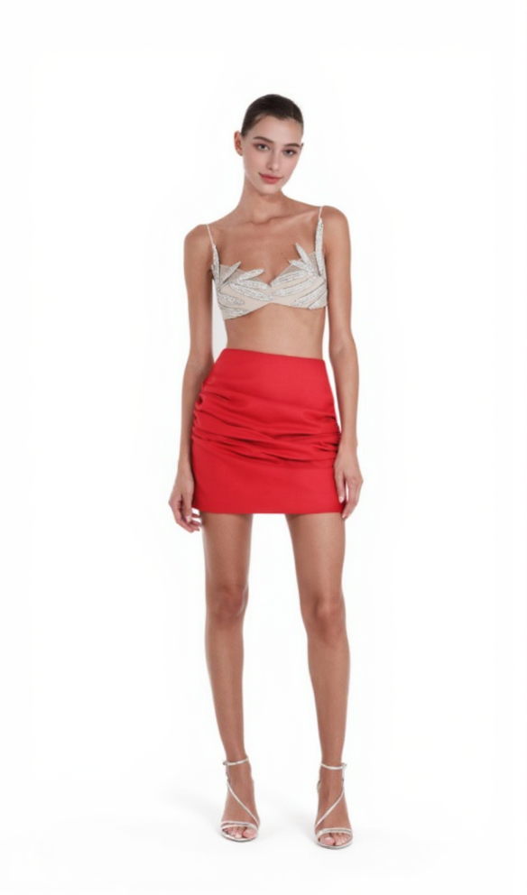 VIEBY LEAF CRYSTAL BRALETTE IN APRICOT