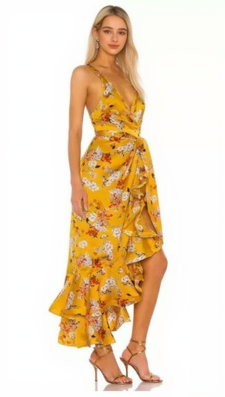 NARCISS MIDI DRESS IN YELLOW
