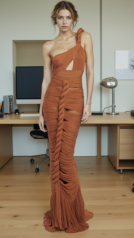 TAMMY BROWN TWISTED CUTOUT MAXI DRESS