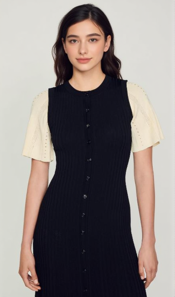 BEULAH KNIT MIDI DRESS IN BLACK