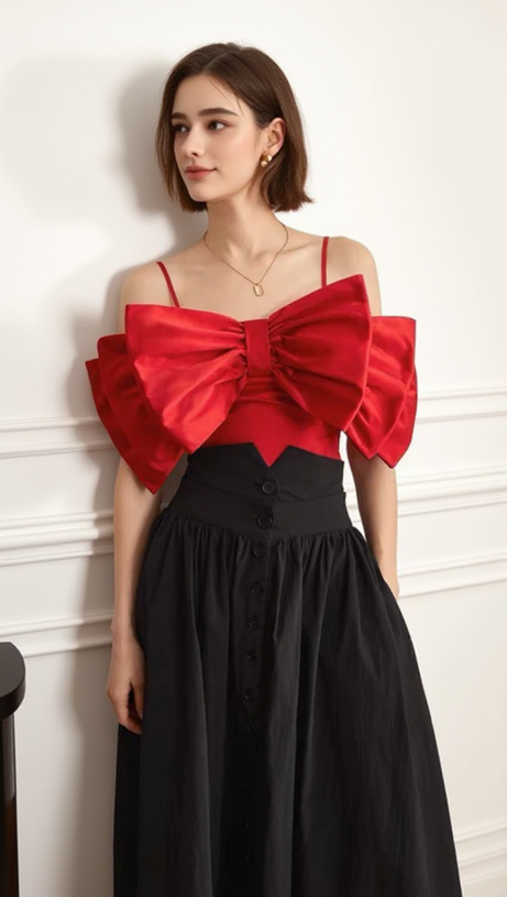 RIBBON TOP - RED