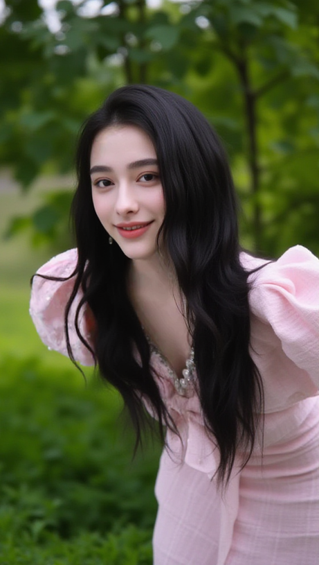 POPPY DIAMOND BUBBLE SLEEVED V-NECK DRESS IN PINK