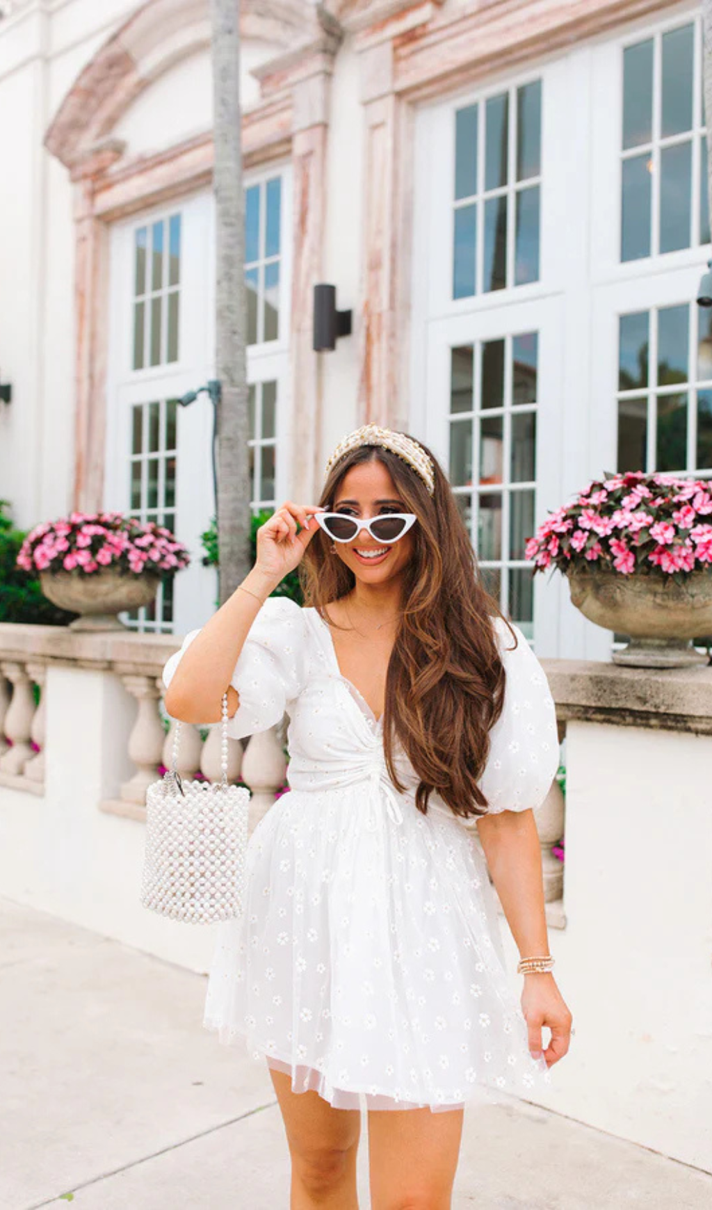 HANNAH ELASTIC WAIST MINI DRESS IN WHITE