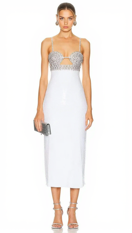 Handbesticktes Paillettenkleid