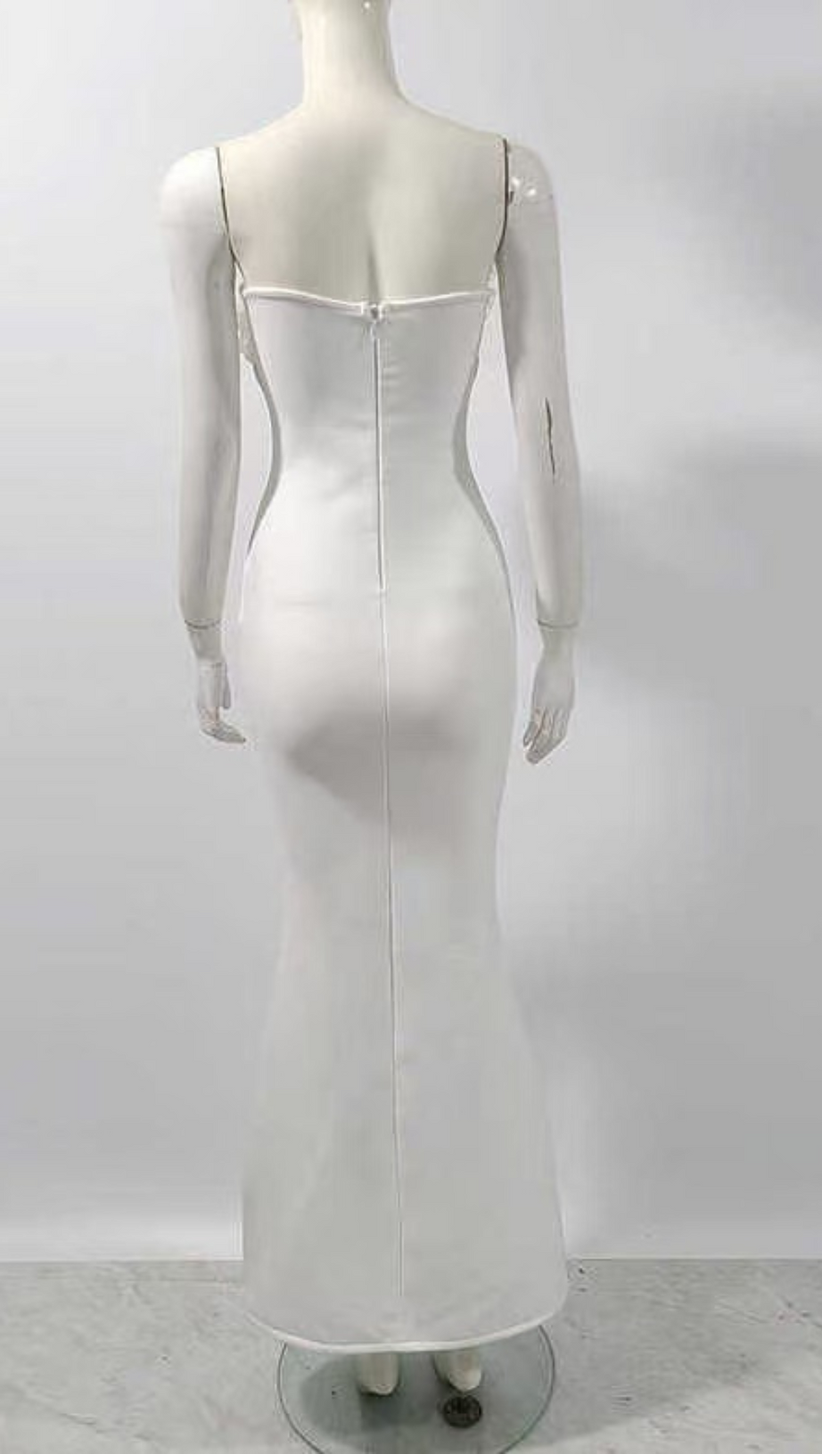 OFF SHOULDER FLOWER EMBELLISHED BODYCON GOWN