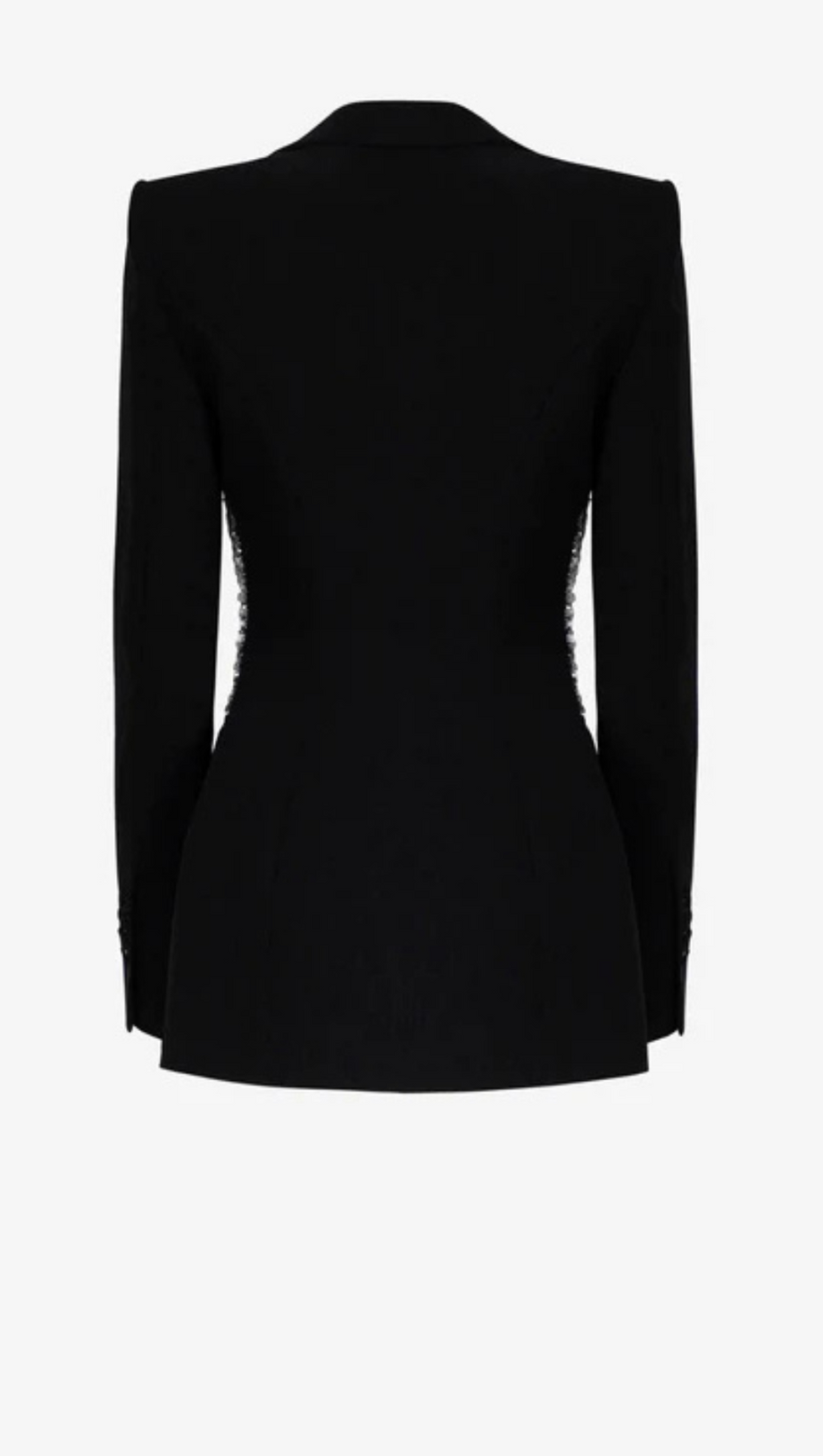 BLACK BEADED DIAMOND-ENCRUSTED BLAZER TROUSERS SET