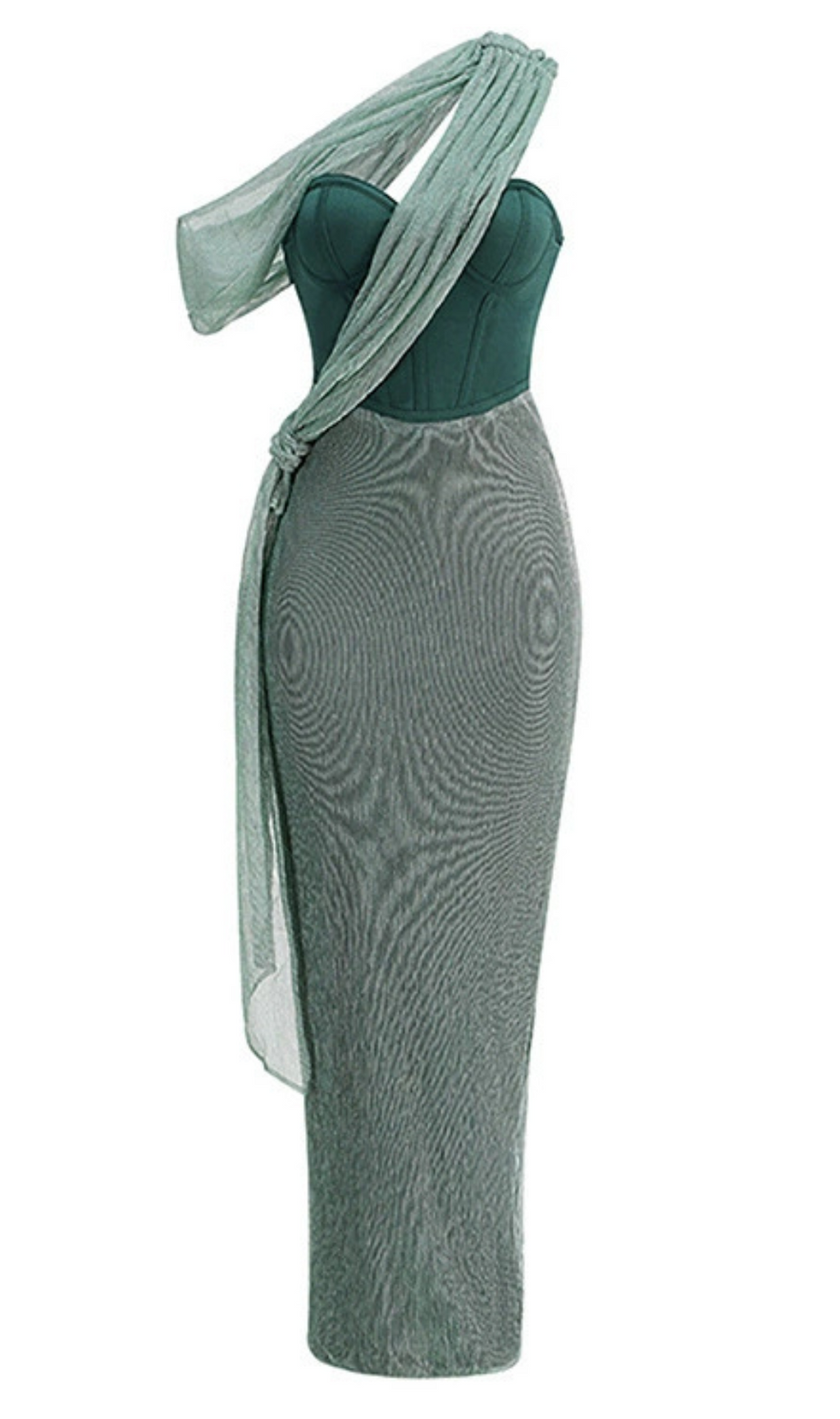 Smaragdgrünes Maxikleid mit Neckholder