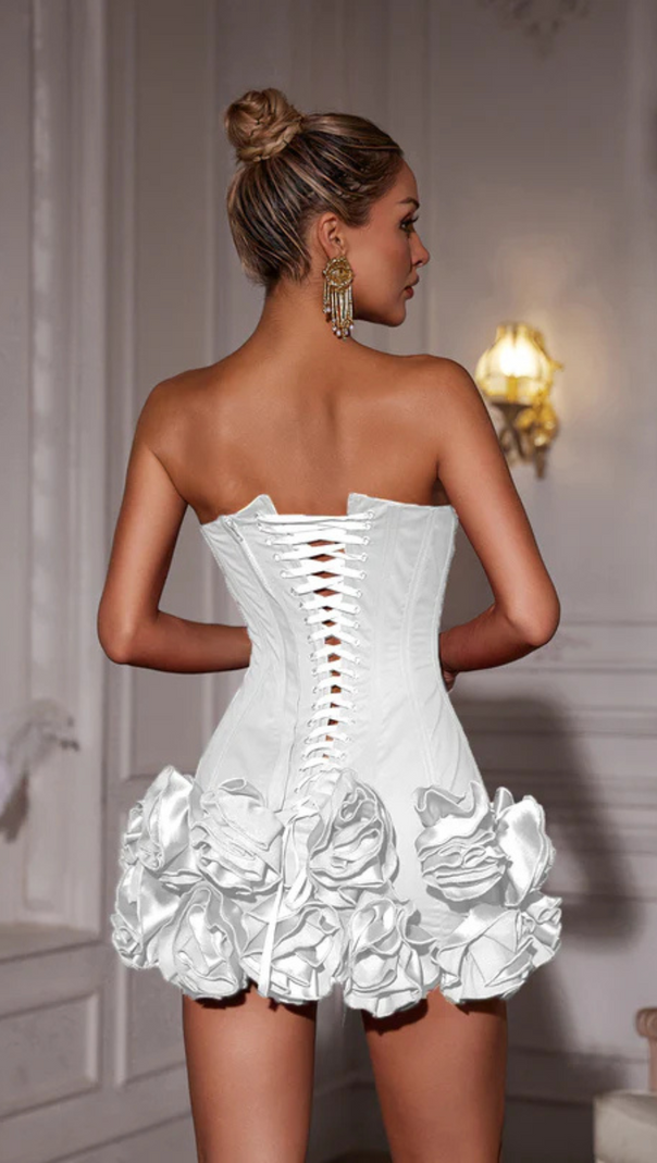 AIIZIE CLEGG WHITE CORSET FLOWER TWO-PIECE SET - product image
