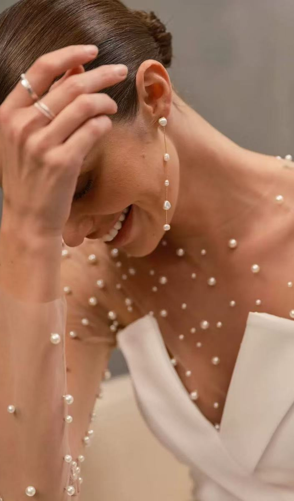 Mesh Pearl Jumpsuit Zweiteiler