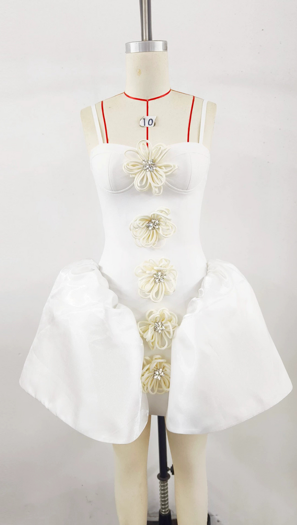 AIIZIE CHERYL FLOWER EMBELLISHED MINI DRESS - product image