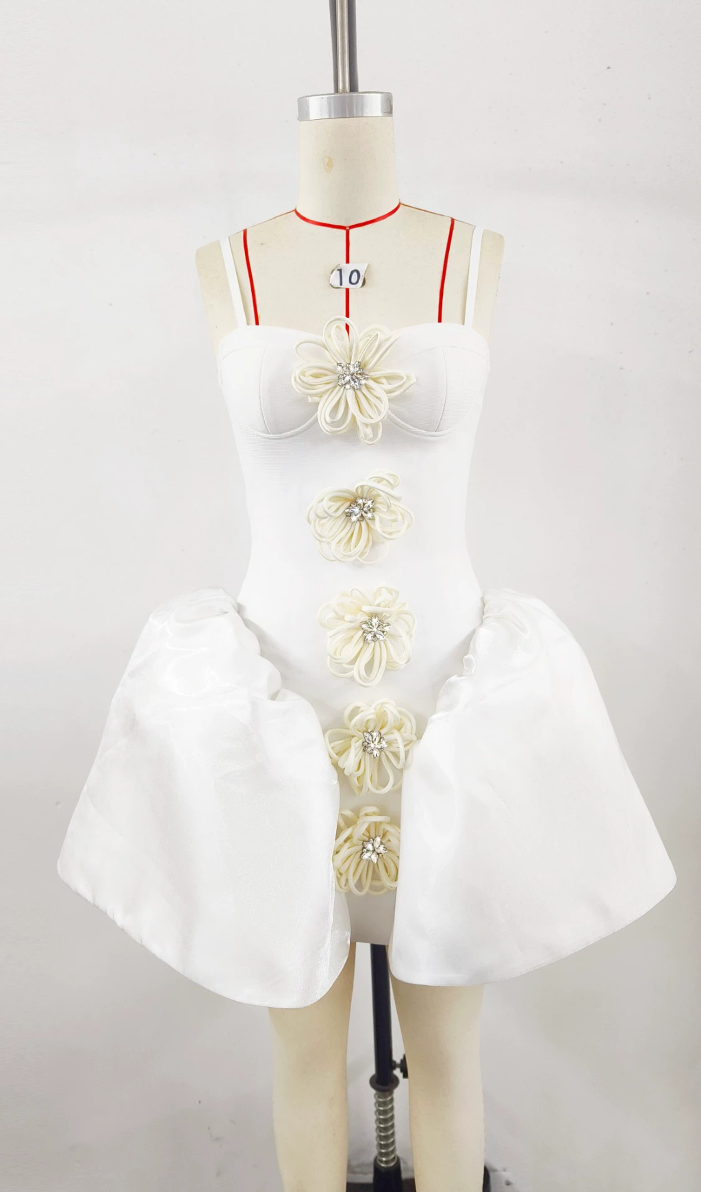 CHERYL FLOWER EMBELLISHED MINI DRESS