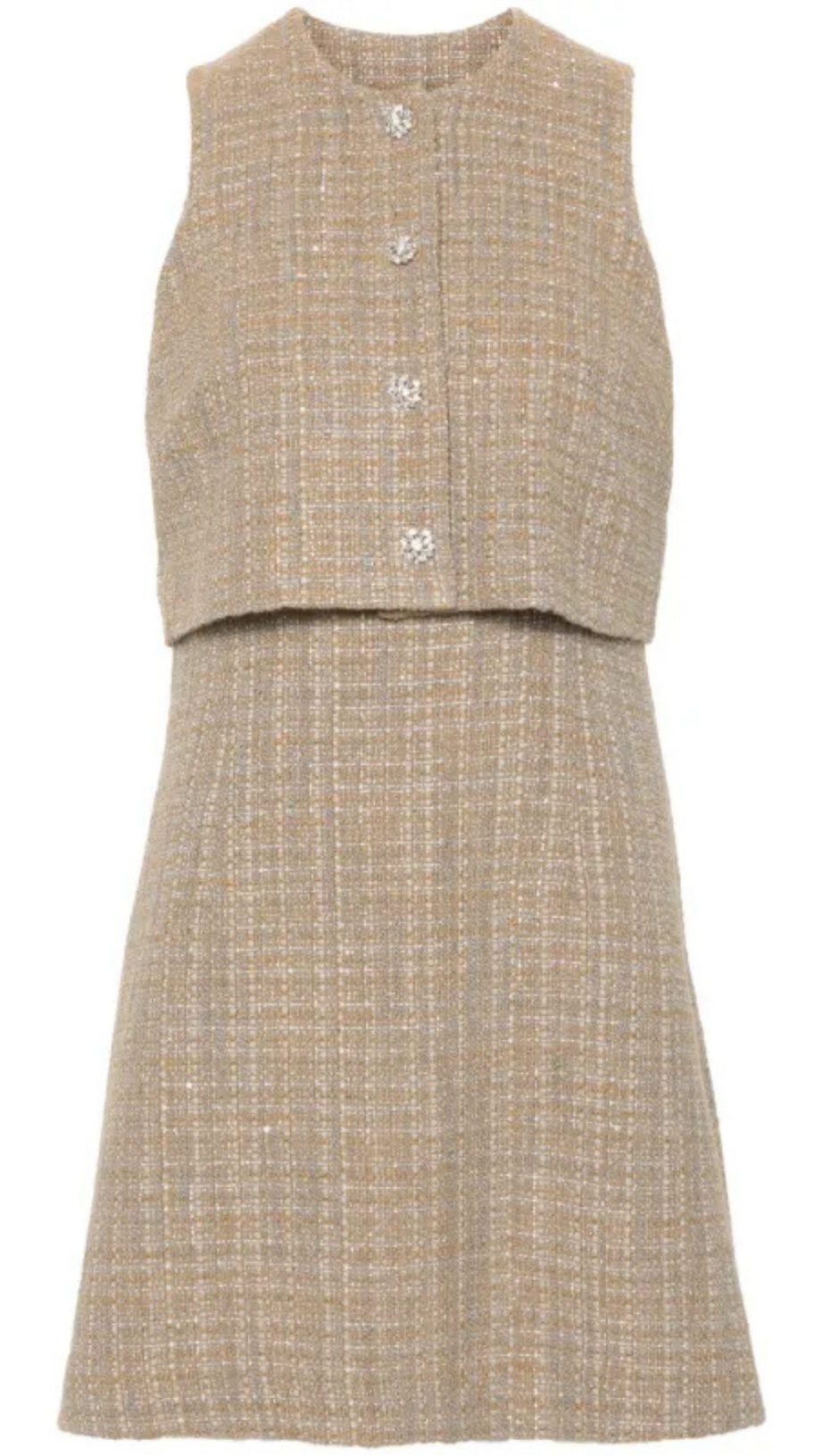 PENELOPE TWEED MINI DRESS IN CAMEL