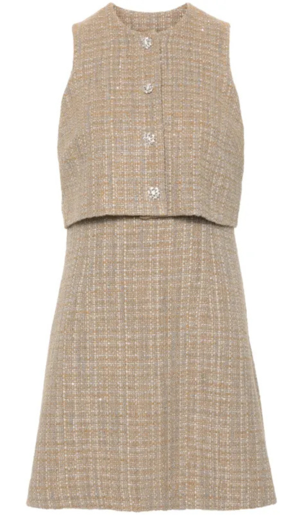 PENELOPE TWEED MINI DRESS IN CAMEL