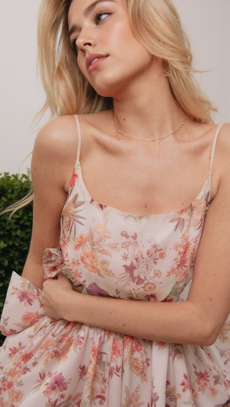 AMANDA MULTICOLOR FLORAL PRINTED RUFFLE MINI DRESS